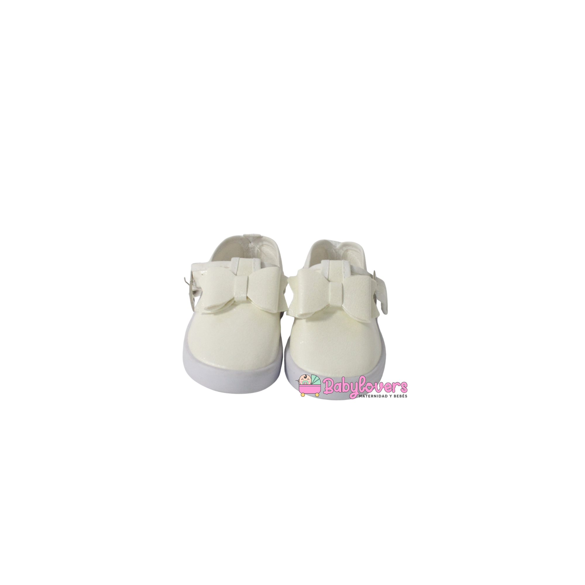 zapatos con moño blancos