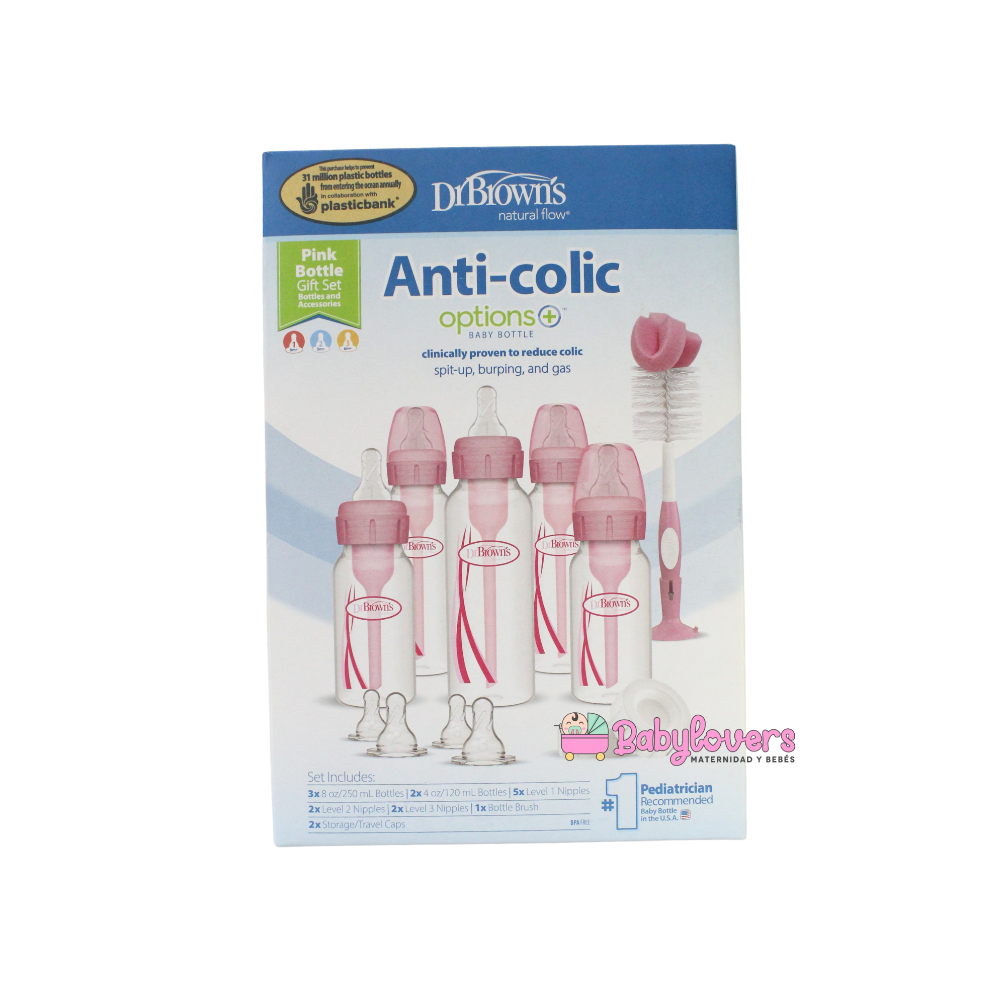 set de teteros rosa