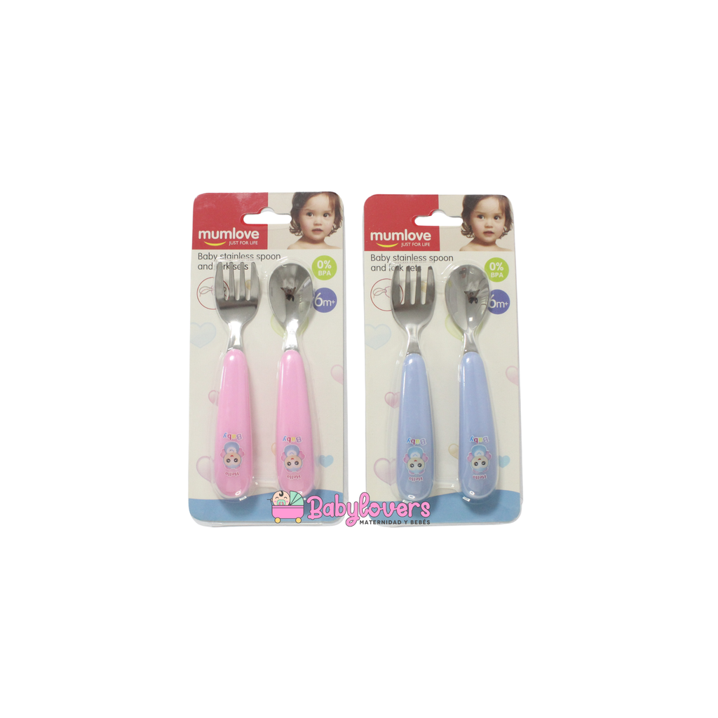 Set cubiertos acero inoxidable bebés