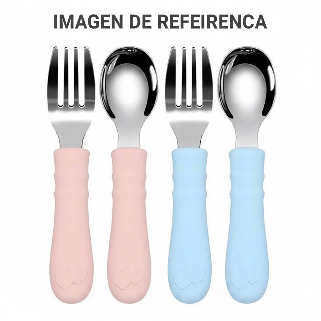 Set cubiertos acero inoxidable bebés